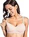 Gratlin Women's Full Cup Lightly Padded Wirefree Maternity Breastfeeding Nursing Bra Beige 36DD