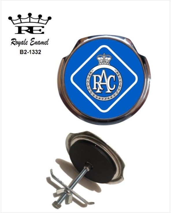 ROYALE ENAMEL ROYALE CAR GRILL BADGE - RAC ROYAL AUTOMOBILE CLUB UNITED KINGDOM B2. 1332