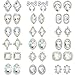 Bememo 36 Pieces 3D Nail Art Rhinestones Crystal Glass Metal Gem Stones Manicure Studs Nail Tips for Nail Art DIY (Style 1)