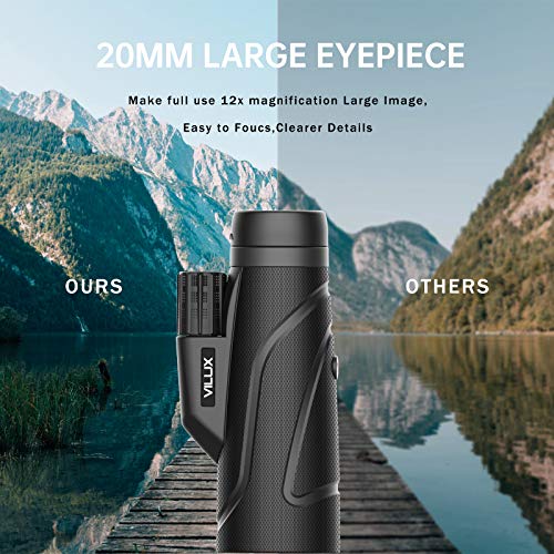 VILUX Monocular Telescope High Power 12x42 Monoculars for Adults Kids