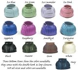 Centaur Heavy Duty Double Hook and Loop Bell Boots - Turquoise Check Large