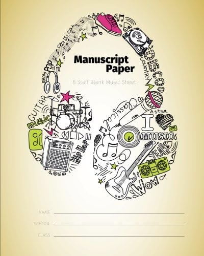Manuscript Paper: 8 Staff Blank Music Sheet