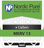 14x25x1 Nordic Pure MERV 13 Plus Carbon Air Filters Qty 6