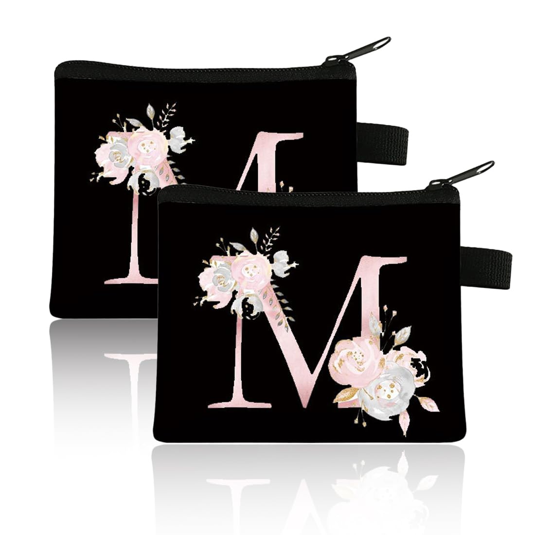 ZYBHMJELetter M Printed Zip Canvas Pouch Makeup Bag Make Up Bag Cosmetic Travel Bag Toiletry Bag Organizer Bags Toiletry Bags Bride Bridesmaid Bag,Pencil Bag Wash Bag Coin Purse