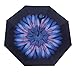 Double Layer Wind Proof,UV Proof Reverse Folding Inverted Umbrella Travel Umbrella with C Shape Handle and Carrying Bag-Blue Flower