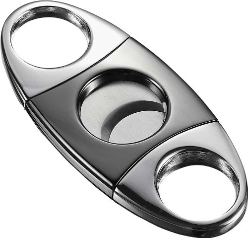 Visol VCUT68 Darth High Polish Silver and Gunmetal Cigar Cutter