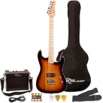 Rise by Sawtooth ST-RISE-ST-SB-KIT-1 Electric Guitar Pack, Sunburst
