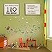 Dinosaur Reusable Kids Decorative Peel & Stick Wall Decals - Art Decore (110 Decals!)