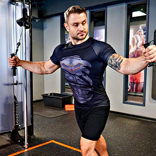 Khroom-Kompressionsshirt-Herren-Kurzarm-atmungsaktiv-im-Helden-Design-Compression-Shirt-Funktionsshirt-Unterziehshirt-Funktionsunterhemd-fuer-Fitness-Gym-Joggen