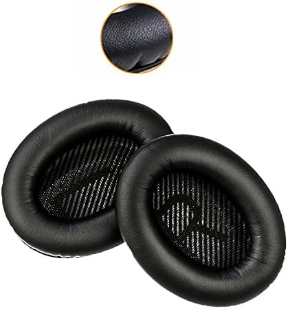 Ear Pad Replacement for Bose QuietComfort 2 15 25 35 Ear Cushion for QC2 QC15 QC25 QC35 AE 2 2i 2w with Soft Protein Leather Over-Ear Earpads (Style 3)