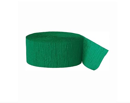 Premium Emerald Green Crepe Paper Streamer - 81 ft (1 Pc) - Perfect for Birthdays, Weddings, and Events