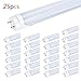 zoopod T8 LED Tube Lamp, 6500K cool white, 3000K warm white, Frosted Cover (25Pcs, 6000~6500K) 25-pack 10-pack 4ft T8 18W (32w fluorescent replacement)