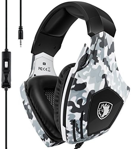 Gaming Headset for Xbox One, PS4, SADES Stereo PC Gaming Headset with Mic, Noise Cancelling Over Ear Gaming Headphones with Soft Memory Earmuffs for Laptop Mac Nintendo Switch Games