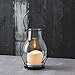 LampLust Black Outdoor Lantern with Solar Candle - 10.5 Inch Tall, Metal & Glass, Round Hurricane Style, Waterproof, Battery Included, Solar Powered Decorative Patio Lantern for Modern Home Decor