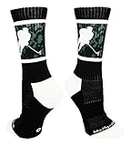 Hockey Player Crew Socks (Black/White, Medium)