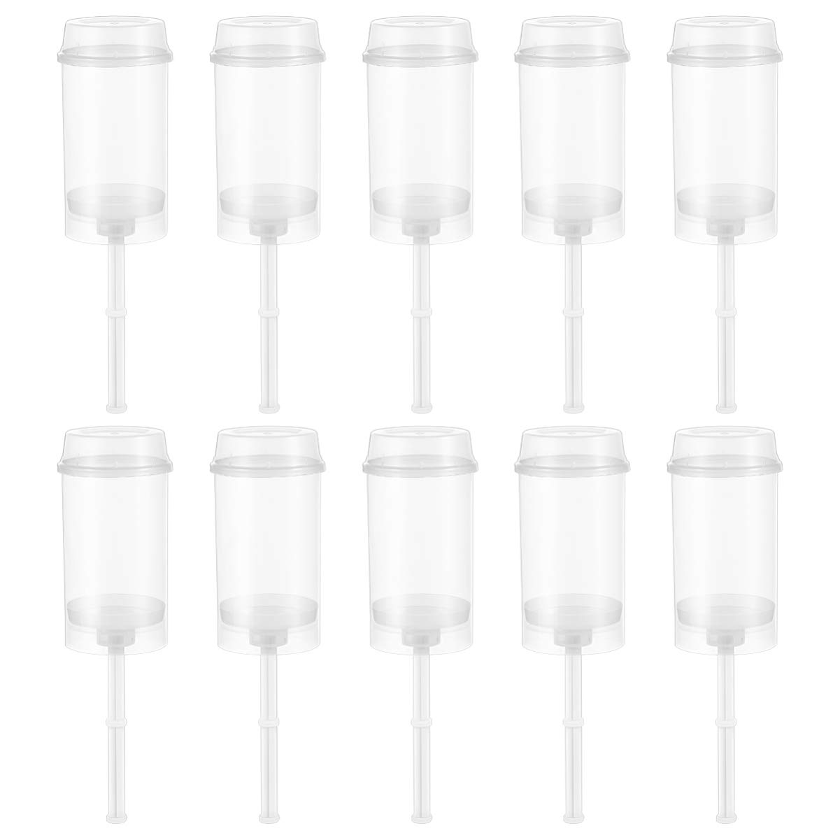 BESTonZON 10 Pcs Clear Cake Push Pop Containers with Lids - Reusable Round Dessert Shooters - Cylinder Molds for Ice Cream & Layered Treats - DIY Party Cup Holders