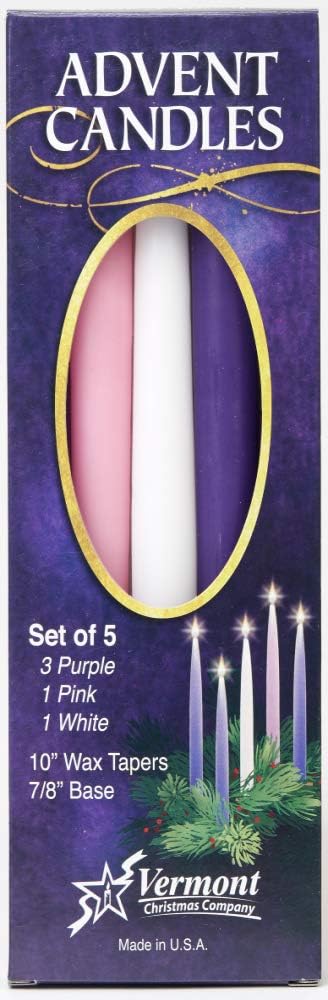 Candles & Holders - Christmas Advent Candles (Set of 5) - 10