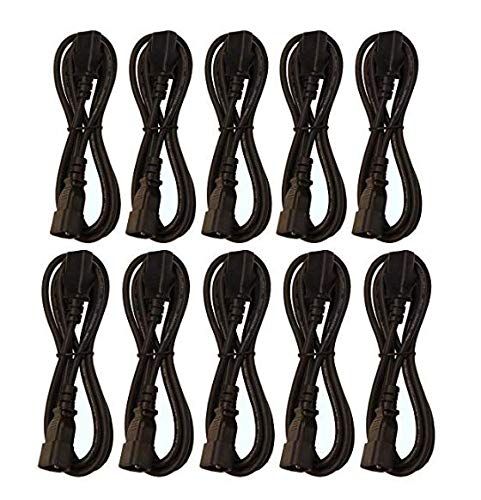 Pack of (10) 6' Foot IEC 320 NEMA C13 C14 10A 18AWG