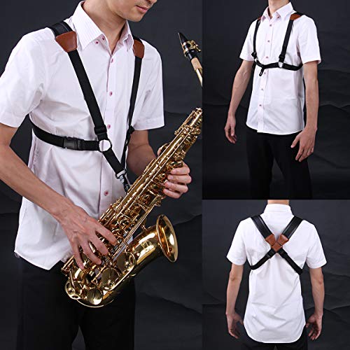 Jiuxun Saxophone Strap of Harness Adjustable Soft Padded Sax Shoulder