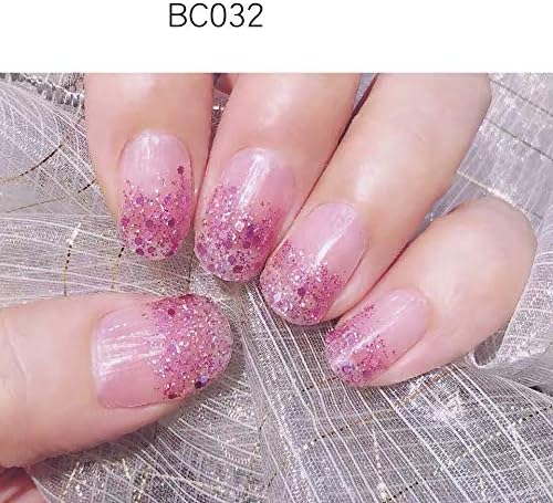 LIHI EXTRE ADHESION 22PCS Nail Art Transfer Decals Sticker DIY Nail Polish Strips,Nail Wraps, Nail Patch, 100% Real Nail polish applique for Manicure, Wedding, Party, BC032 Barbie Pink French