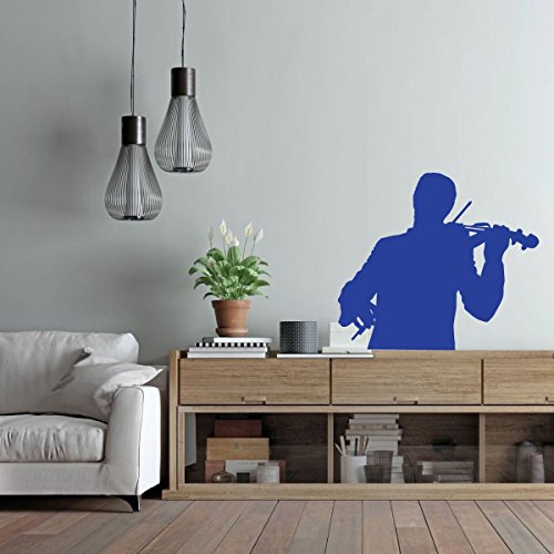 Violin Wall Decor - Vinyl Silhouette Decal - Violinist Gifts For Bedroom, Playroom or Music Room Decoration