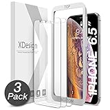 XDesign Glass Screen Protector Designed for Apple iPhone 11 Pro Max / iPhone XS MAX (3-Pack) Tempered Glass with Touch Accurate and Impact Absorb+Easy Installation Tray [Fit with Most Cases] - 3 Pack