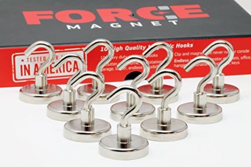 10-Pack Magnetic Hooks - Sturdy, Protective & Versatile - Organize Your Home, Office, Classroom & More - Perfect for Cruise Ship Holidays - Includes Bonus No-Scratch Pads - Magnet Hooks in 3 Colors