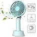 Mini Handheld Fan, Portable USB Fan with Dock, Dual Use Rechargeable Desktop Fan for Office, Outdoor, Camping, Beach etc, Personal Travel Accessories - (3 Speed, Blue)