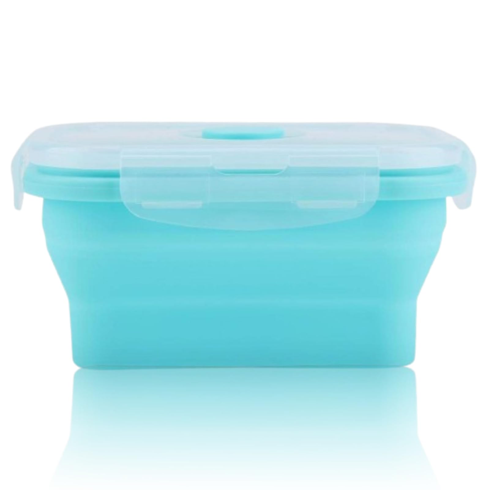 Cyrank Silicone Lunch Box with Lids, Collapsible Lunch Box Meal Prep Lunch Box Containers 4 Size for Kids/Man/Woman/Kitchen/Home(800ML-Green)