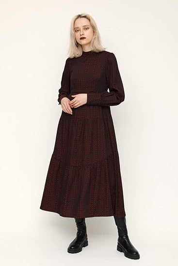 Amazon Co Jp スライ ワンピース ドレス Geometric Tiered Stand ワンピース 030cay33 4730 M レッド レディーズ 服 ファッション小物