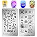 Nail Stamping Plate Stamper Plates - Ejiubas Double-Sided Stamping Plates Set 3Pcs Nail Art Stamp Templates Nail Art Design EJB-X17 X18 Blackqueennaildesign