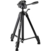 DOVOH 60&rdquo; Tripod for Laser Level, DH151 | Durable, Aluminum, 1/4"-20 Screw Mount, Adjustable Height, Bubble Level, For Camera, Phone Stand