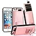 CaseHaven iPhone 6S Plus Wallet Case, Pull-Out Tab, 3 Card Holder ID Slot, Ring Stand, Protective Leather Drop Protection Card Case for iPhone 6S Plus/ 6 Plus (5.5 inch) - Rose Gold