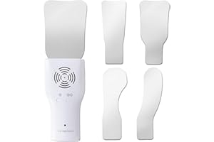 CEONAM Fog-Free Dental Occlusal Photographic Mirror Device with 4 Rhodium Intraoral Reflective Mirrors for Dentistry, Anti-Fog Fan and LED Lighting Handle with Plated Glass Reflectors Oral Inspection Kit