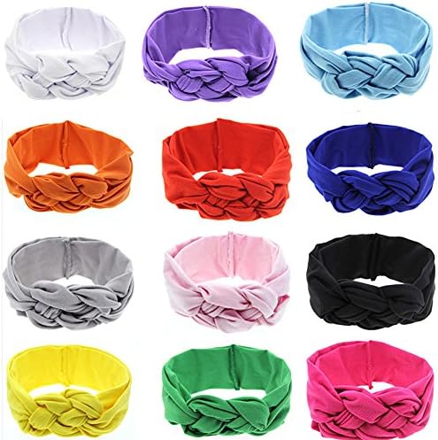 12Pack Baby Girl Hair Hoop Knotted Hair Band Turban Headband