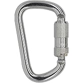 Auto Locking Carabiner 45KN=10000lbs Heavy Duty Large Clip Climbing Carabiner Twist Lock Carabiners for Rock Climbing, Camping, Gym,Rescue (CE Rated,D Shape)