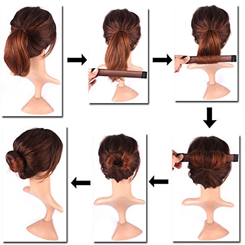 6 PCS Bun Hair Maker, Magic Hair Styling Donut Bun Maker, Hair Bun Shapers for Women Girls DIY Hairstyle Tools, No Clip Hair - Thumbnail 4