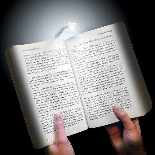 Book Reading Night Light Flexible Tiny Clip LED Light with Batteries Included, White - Image 3