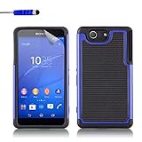 Sony Xperia Z3 Compact Case by 32nd - Shockproof Dual Defender Heavy Duty Tough Case Cover, Including Screen Protector, Cleaning Cloth and Touch Screen Stylus Pen - Deep Blue