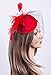 Cizoe Fascinators Hats 20s 50s Hat Pillbox Hat Cocktail Tea Party Headwear with Veil for Girls and Women(B-red)