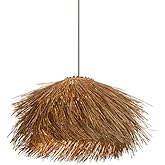 XSHGIYUG Boho Rattan Pendant Lamps, Wabi-sabi Style B&B Restaurant Hanging Lamp, Zen Tea House Living Room Chandelier, Hotel 