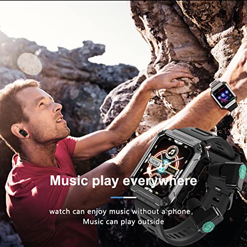 Smart Watch with Earbuds [GPS 45mm] Full Touch Retina Display,  Military Grade IP67 Waterproof Watch with