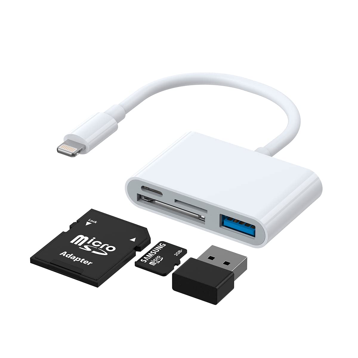 Joyroom S-H142 Lightning to USB OTG Adapter SD Card Reader MicroSD (White)
