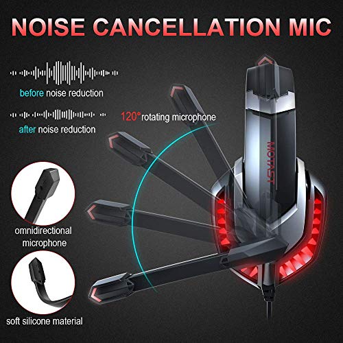Motast-Auriculares-Gaming-con-Cable-para-PS4Xbox-OneNintendo-Switch-Cascos-Gaming-con-Bass-Surround-Auriculares-con-Microfono-Cancelacion-de-Ruido-Auriculares-Diadema-con-35mm-Jack-con-Luz-LED
