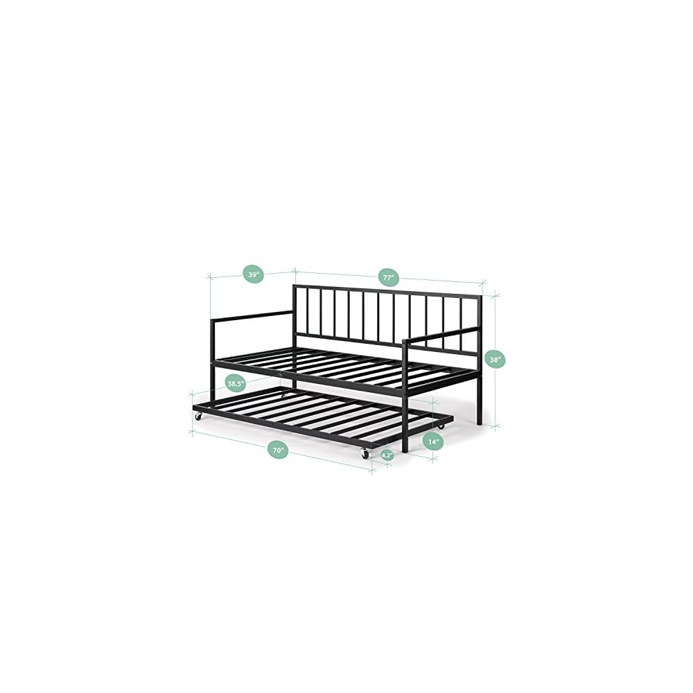 Zinus Eden Twin Daybed and Trundle Set / Premium Steel Slat Support