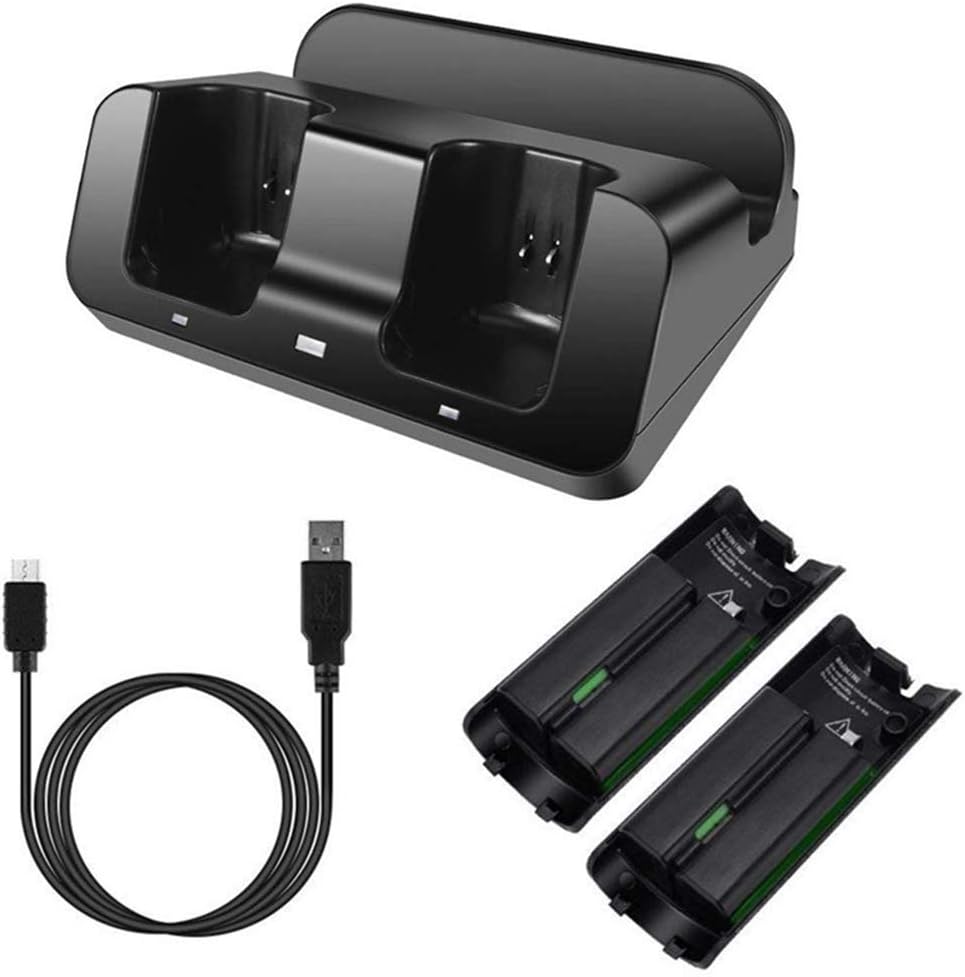 YUYAN Station de charge Dock Chargeur pour Wii U Gamepad avec piles et cordon de charge