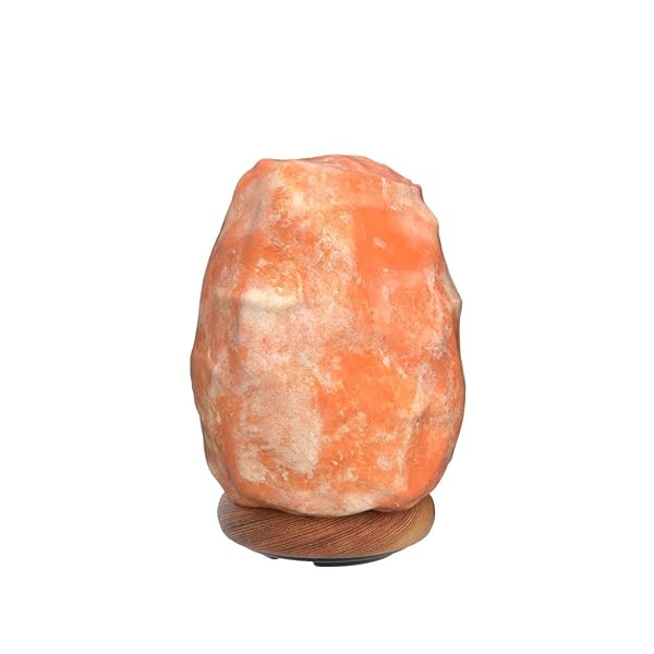 WBM SALT LAMP – USB HIMALAYAN SALT LAMP WITH TOUCH DIMMER CONTROL, NATURAL PINK CRYSTAL, 5-7 LBS, WOODEN BASE, LED BULB, ROOM DECOR, HOME DECOR, RELAXATION, AMBIANCE, GIFT