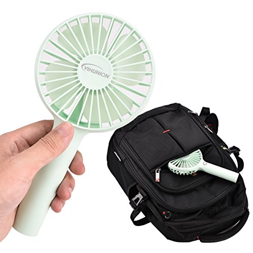 YIHunion Mini Handheld Fan Personal Portable USB Rechargeable Battery Powered Fan with Base, 2500mAh Battery，4 Modes for Home, Office, Bedroom and Outdoor travel(Green) - Thumbnail 4