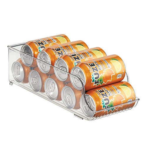 mDesign Refrigerator Soda Can Holder Organizer - Pack of 2, Clear