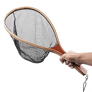 Épuisette Lintimes Net Pour La Pêche à La Mouche – Adapté Aux Truites Et Aux Bars – Mailles En Caoutchouc Souple – Pour…